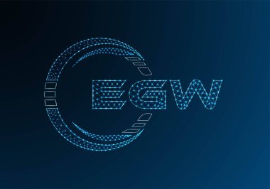 EGW düşük poli harfli logo vektör tasarımı. EGW düşük polyester logo tasarımı. Düşük polyester logo.