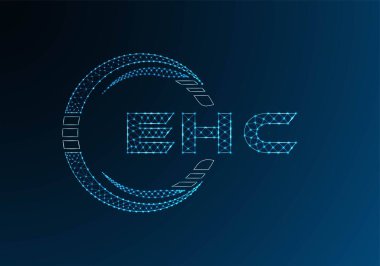 EHC düşük poli harfli logo vektör tasarımı. EHC düşük polyester logo tasarımı. Düşük polyester logo.