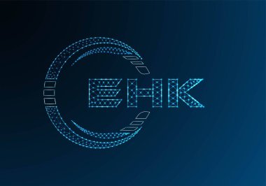 EHK düşük poli harfli logo vektör tasarımı. EHK düşük polyester logo tasarımı. Düşük polyester logo.