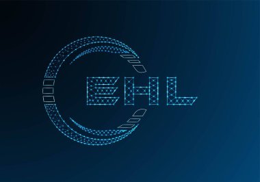 EHL düşük poli harfli logo vektör tasarımı. EHL düşük poli logo tasarımı. Düşük polyester logo.