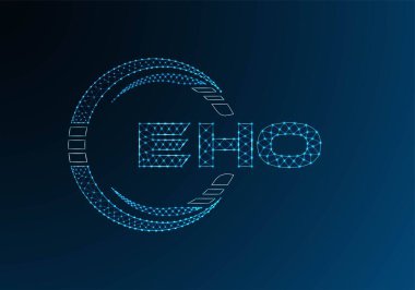 EHO düşük poli harfli logo vektör tasarımı. EHO düşük polyester logo tasarımı. Düşük polyester logo.