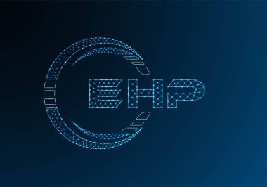 EHP düşük poli harfli logo vektör tasarımı. EHP düşük poli logo tasarımı. Düşük polyester logo.