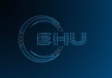 EHU düşük poli harfli logo vektör tasarımı. EHU daha düşük polyester logo tasarımı. Düşük polyester logo.