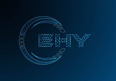 EHY düşük poli harfli logo vektör tasarımı. EHY düşük polyester logo tasarımı. Düşük polyester logo.