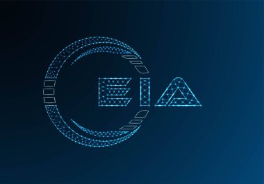 EIA düşük poli harfli logo vektör tasarımı. EIA düşük polyester logo tasarımı. Düşük polyester logo.