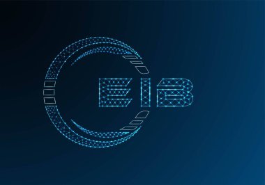 EIB düşük poli harfli logo vektör tasarımı. EIB düşük poli logo tasarımı. Düşük polyester logo.