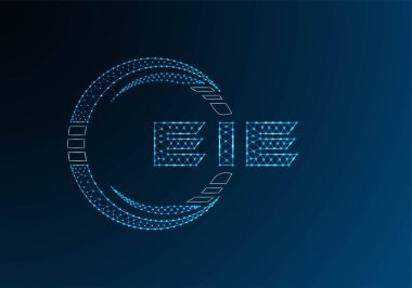 EIE düşük poli harfli logo vektör tasarımı. EIE düşük poli logo tasarımı. Düşük polyester logo.