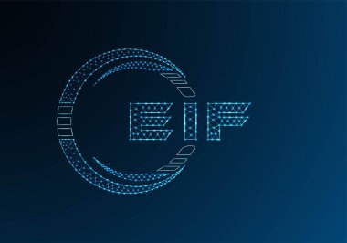 EIF düşük poli harfli logo vektör tasarımı. EIF düşük poli logo tasarımı. Düşük polyester logo.