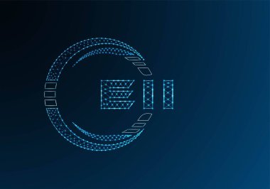 Düşük poli harfli logo vektör tasarımı. EII alt poli logo tasarımı. Düşük polyester logo.