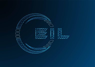 EIL düşük poli harfli logo vektör tasarımı. EIL düşük poli logo tasarımı. Düşük polyester logo.