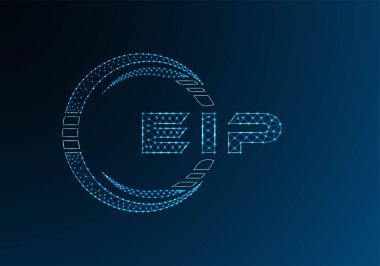 EIP düşük poli harfli logo vektör tasarımı. EIP düşük poli logo tasarımı. Düşük polyester logo.