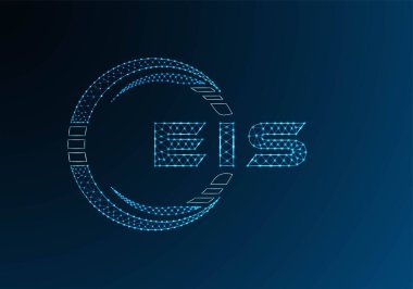 EIS düşük poli harfli logo vektör tasarımı. EIS düşük polyester logo tasarımı. Düşük polyester logo.