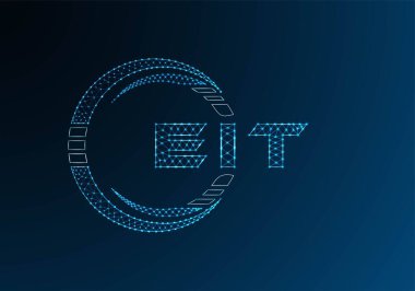 EIT düşük poli harfli logo vektör tasarımı. EIT düşük poli logo tasarımı. Düşük polyester logo.