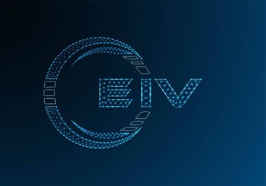 EIV düşük poli harfli logo vektör tasarımı. EIV düşük polyester logo tasarımı. Düşük polyester logo.