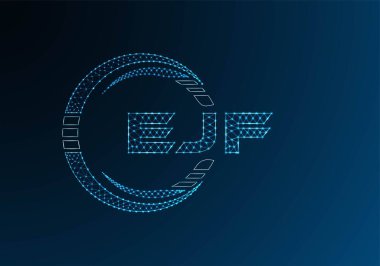 EJF düşük poli harfli logo vektör tasarımı. EJF düşük polyester logo tasarımı. Düşük polyester logo.