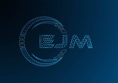 EJM düşük poli harfli logo vektör tasarımı. EJM düşük polyester logo tasarımı. Düşük polyester logo.