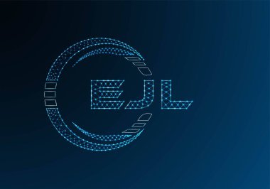 EJL düşük poli harfli logo vektör tasarımı. EJL düşük poli logo tasarımı. Düşük polyester logo.