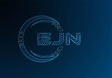 EJN düşük poli harfli logo vektör tasarımı. EJN düşük polyester logo tasarımı. Düşük polyester logo.