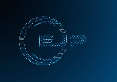 EJP düşük poli harfli logo vektör tasarımı. EJP düşük polyester logo tasarımı. Düşük polyester logo.