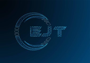 EJT düşük poli harfli logo vektör tasarımı. EJT düşük polyester logo tasarımı. Düşük polyester logo.