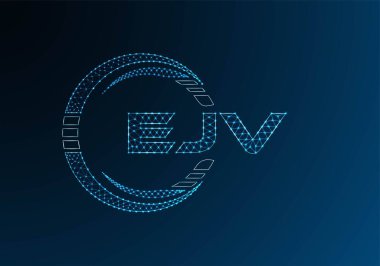 EJV düşük poli harfli logo vektör tasarımı. EJV düşük polyester logo tasarımı. Düşük polyester logo.