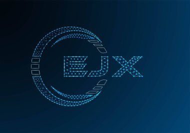 EJX düşük poli harfli logo vektör tasarımı. EJX düşük poli logo tasarımı. Düşük polyester logo.