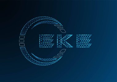 EKE düşük poli harfli logo vektör tasarımı. EKE düşük poli logo tasarımı. Düşük polyester logo.