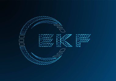 EKF düşük poli harfli logo tasarımı. EKF düşük polyester logo tasarımı. Düşük polyester logo.