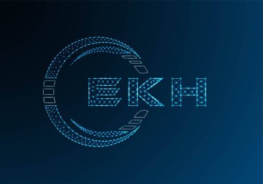 EKH düşük poli harfli logo tasarımı. EKH düşük polyester logo tasarımı. Düşük polyester logo.