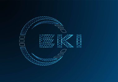 EKI düşük poli harfli logo vektör tasarımı. EKI düşük polyester logo tasarımı. Düşük polyester logo.