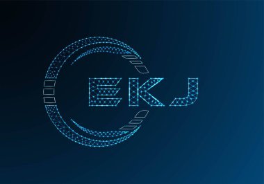 EKJ düşük poli harfli logo tasarımı. EKJ düşük polyester logo tasarımı. Düşük polyester logo.