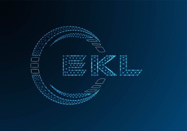 EKL düşük poli harfli logo vektör tasarımı. EKL düşük poli logo tasarımı. Düşük polyester logo.
