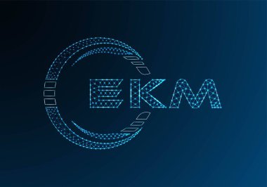 EKM düşük poli harfli logo vektör tasarımı. EKM düşük poli logo tasarımı. Düşük polyester logo.