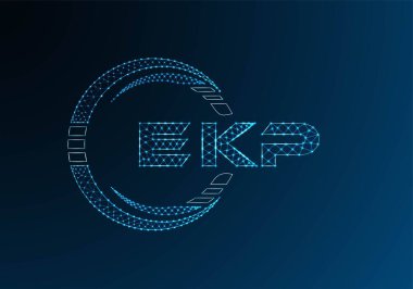 EKP düşük poli harfli logo tasarımı. EKP düşük polyester logo tasarımı. Düşük polyester logo.