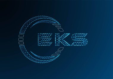 EKS düşük poli harfli logo vektör tasarımı. EKS düşük poli logo tasarımı. Düşük polyester logo.