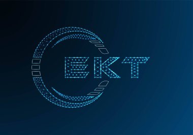 EKT düşük poli harf logosu tasarımı. EKT düşük polyester logo tasarımı. Düşük polyester logo.