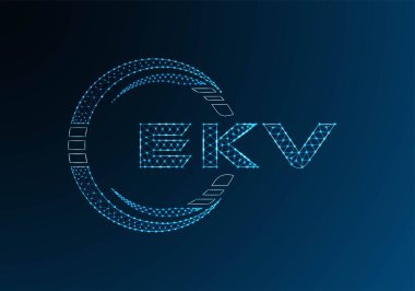 EKV düşük poli harfli logo vektör tasarımı. EKV düşük polyester logo tasarımı. Düşük polyester logo.