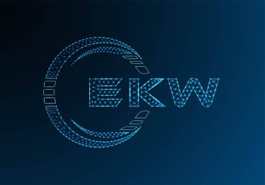 EKW düşük poli harfli logo vektör tasarımı. EKW düşük polyester logo tasarımı. Düşük polyester logo.