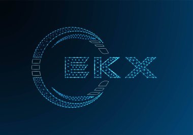 EKX düşük poli harfli logo vektör tasarımı. EKX düşük polyester logo tasarımı. Düşük polyester logo.