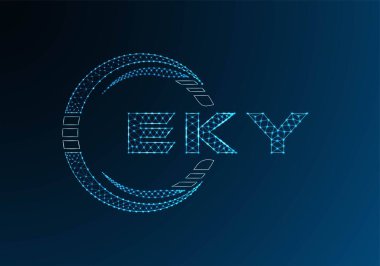 EKY düşük poli harfli logo vektör tasarımı. EKY düşük polyester logo tasarımı. Düşük polyester logo.