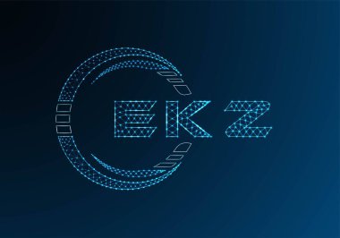 EKZ düşük poli harfli logo vektör tasarımı. EKZ düşük polyester logo tasarımı. Düşük polyester logo.