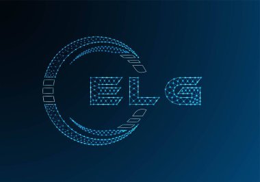 ELG düşük poli harfli logo vektör tasarımı. ELG düşük poli logo tasarımı. Düşük polyester logo.