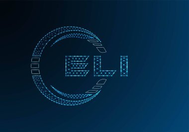 ELI düşük poli harfli logo vektör tasarımı. ELI düşük poli logo tasarımı. Düşük polyester logo.