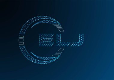 ELJ düşük poli harfli logo vektör tasarımı. ELJ düşük poli logo tasarımı. Düşük polyester logo.