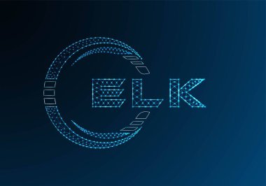 ELK düşük poli harfli logo vektör tasarımı. ELK düşük poli logo tasarımı. Düşük polyester logo.