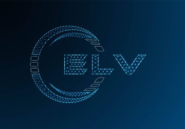 ELV düşük poli harfli logo vektör tasarımı. ELV düşük poli logo tasarımı. Düşük polyester logo.
