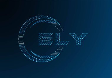 ELY düşük poli harfli logo vektör tasarımı. ELY düşük poli logo tasarımı. Düşük polyester logo.