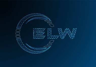 ELW düşük poli harfli logo vektör tasarımı. ELW düşük polyester logo tasarımı. Düşük polyester logo.