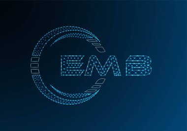 EMB düşük poli harfli logo vektör tasarımı. EMB düşük polyester logo tasarımı. Düşük polyester logo.