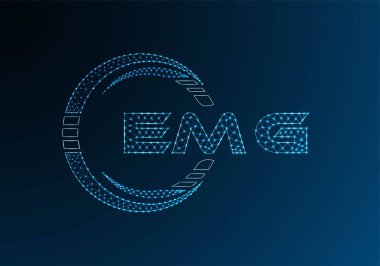 EMG düşük poli harfli logo vektör tasarımı. EMG düşük polyester logo tasarımı. Düşük polyester logo.